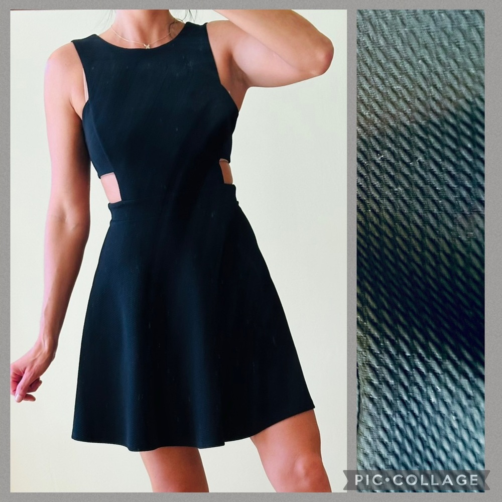 Soprano Black Sleeveless Cutout A-Line Dress